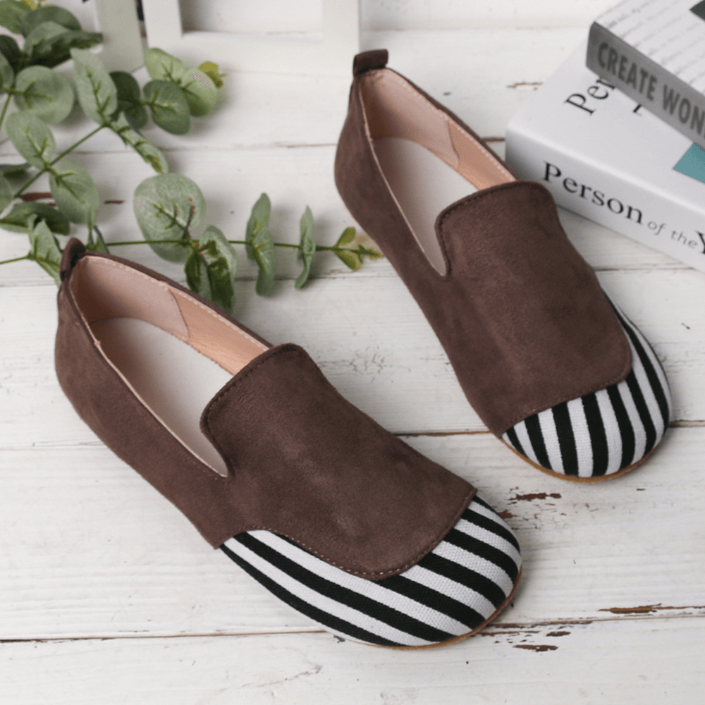 Women Casual Suede Stitching Slip on Flats - MRSLM