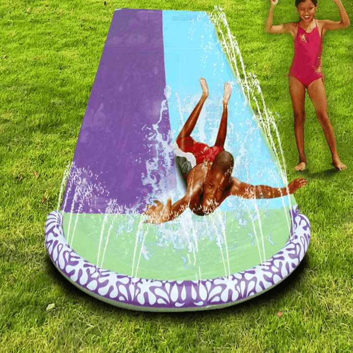 4.8X1.4M PVC Water Slide Water Splash Slide Toys Giant Inflatable Surf 'N Fun Lawn Slip and Slide Waterslides Pools Summer Outdoor Children'S Slide Double Surfboard for Big Kids - MRSLM