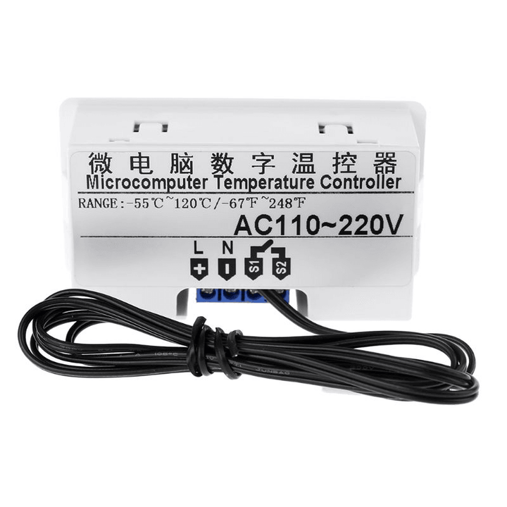 AC110V-220V DC12V Thermostat Heating Cooling Temperature Controller with Buzzer LED Digital Display - MRSLM