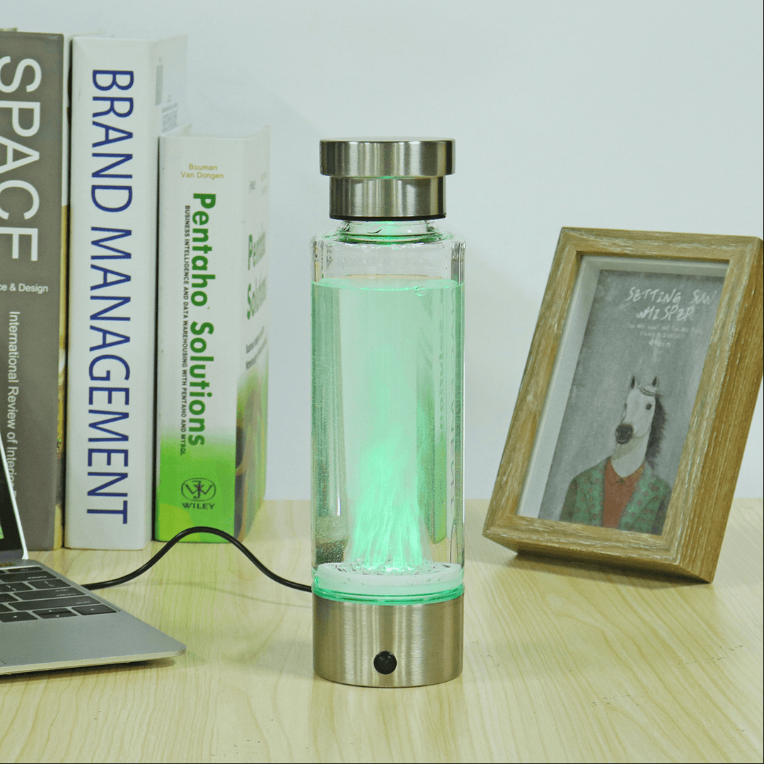 USB Rechargeable Intelligent Hidrogen Rich Water Bottle Ionizer Portable Glass - MRSLM