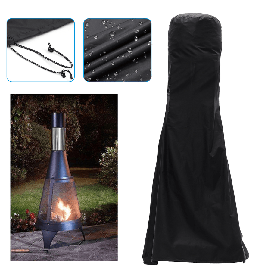 Outdoor Patio Heater Chimnea Cover Fire Pit BBQ Waterproof Dustproof Protector - MRSLM