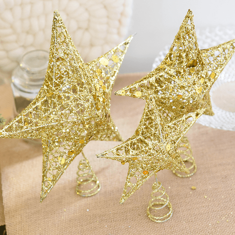 Christmas Tree Topper Star Plastic Christmas Star Tree Topper for Christmas Table Decor Colorful Craft DIY Accessories - MRSLM