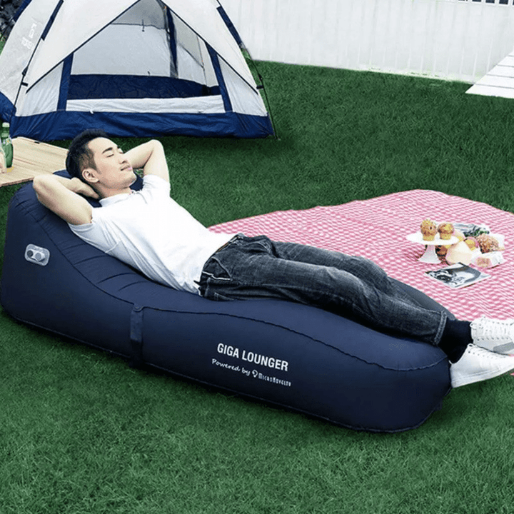 GIGA Lounger Automatic Inflatable Air Mattresses Electric Inflating Lazy Sofa Waterproof TPU Camping Sleeping Bed Max Load 150Kg - MRSLM