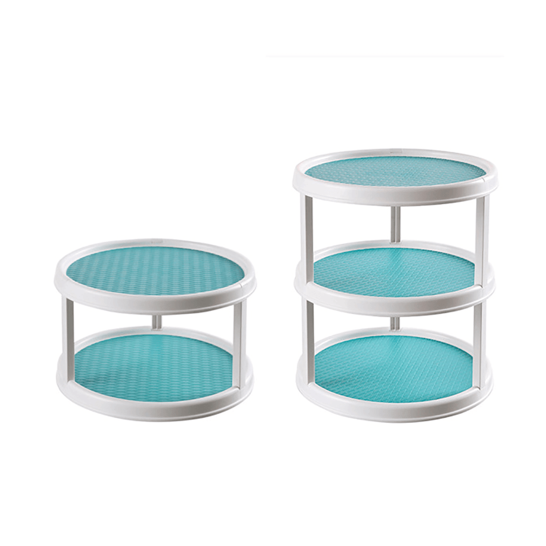 Rotatable Desktop Kitchen Storage Tray Multifunctional Plastic round Storage Cab - MRSLM