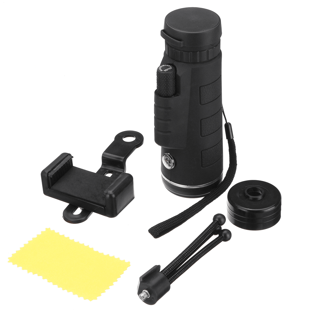 40X60 Monocular HD Optic BAK4 Low Light Night Vision Telescope with Phone Holder Clip Tripod Outdoor Camping - MRSLM