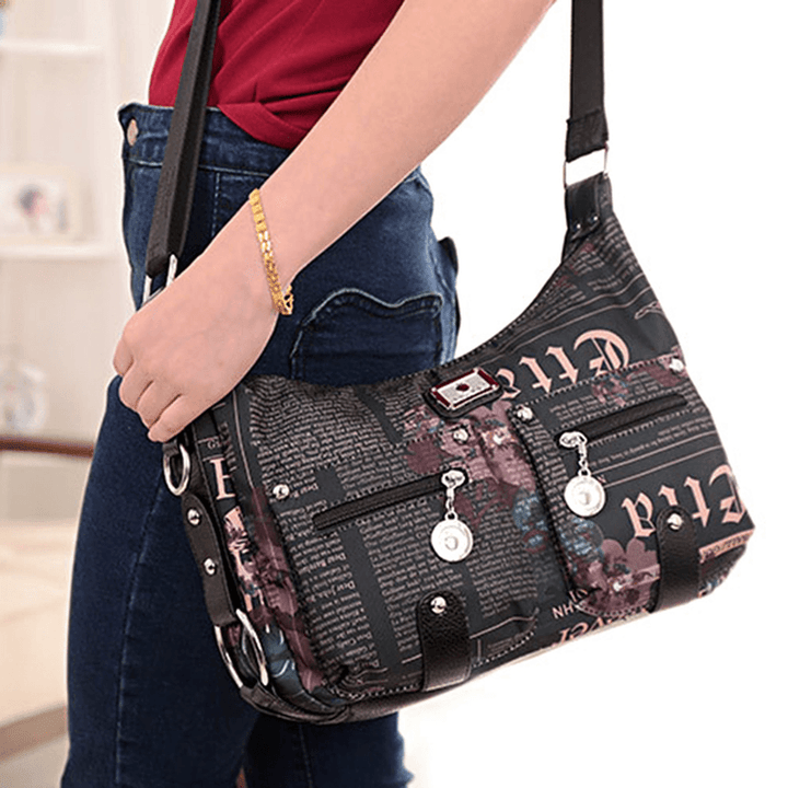 Nylon Light Casual Print Crossbody Bag Shopping Bags - MRSLM