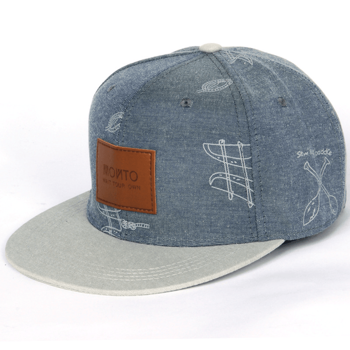 Letter Patch Graffiti Casual Denim Baseball Cap - MRSLM