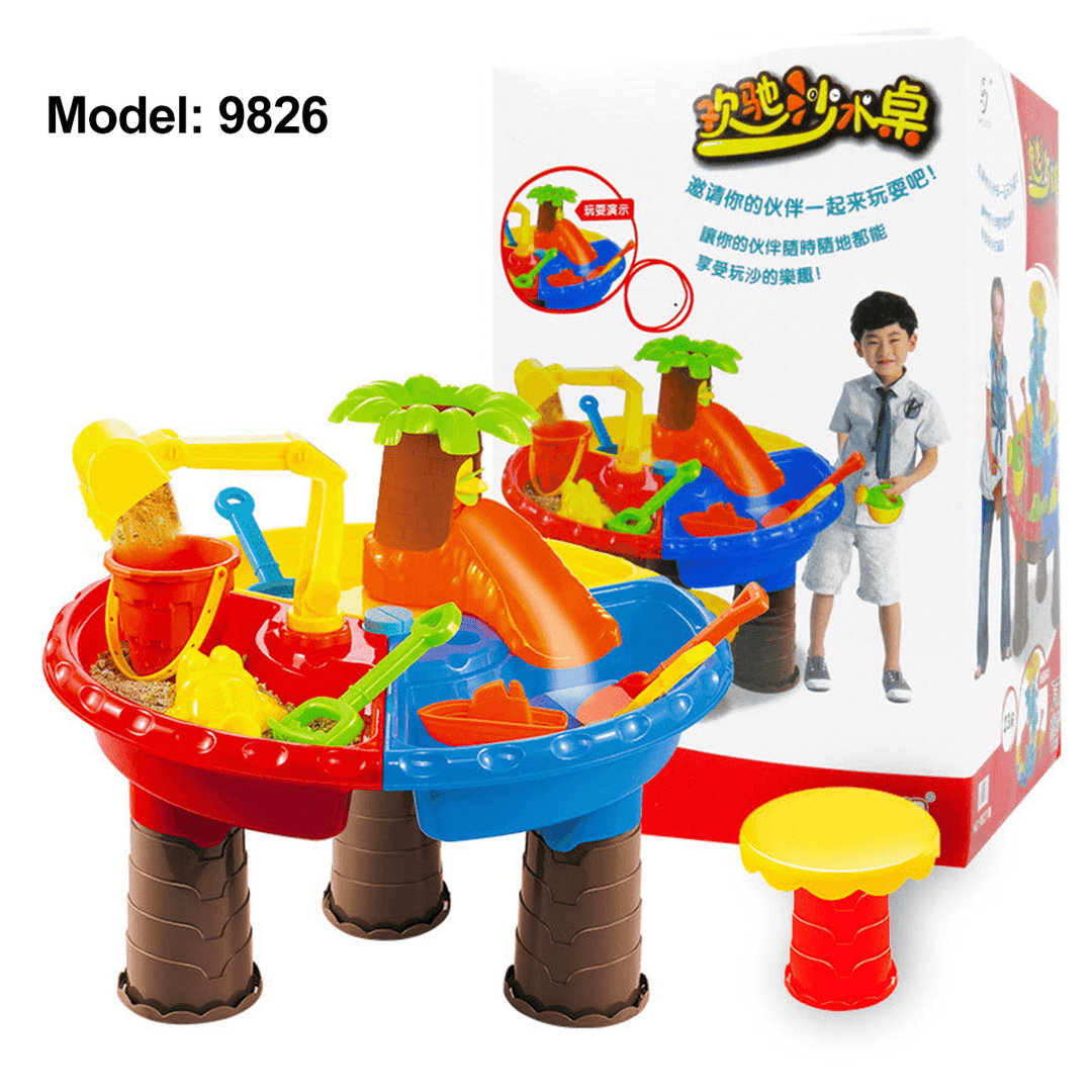 Children Sand Water Table Set Outdoor Beach Play Toys Sand Kids Bucket Shovel Chair Sand Pit Table - MRSLM