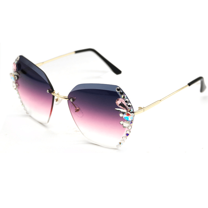 Women'S Rhinestone Frameless Sunglasses - MRSLM