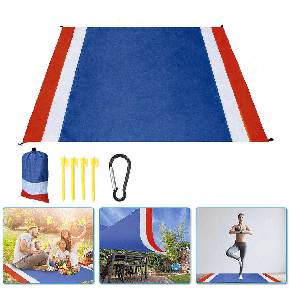 200X210Cm Beach Mat Sand Free Blanket Waterproof Picnic Pad Oversize Sunshade Canopy Outdoor Camping Travel - MRSLM