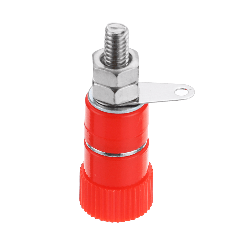 Excellway 10Pcs 4Mm Banana Socket Nickel-Plated Link Post Nut Banana Plug Jack Connector Red Black - MRSLM