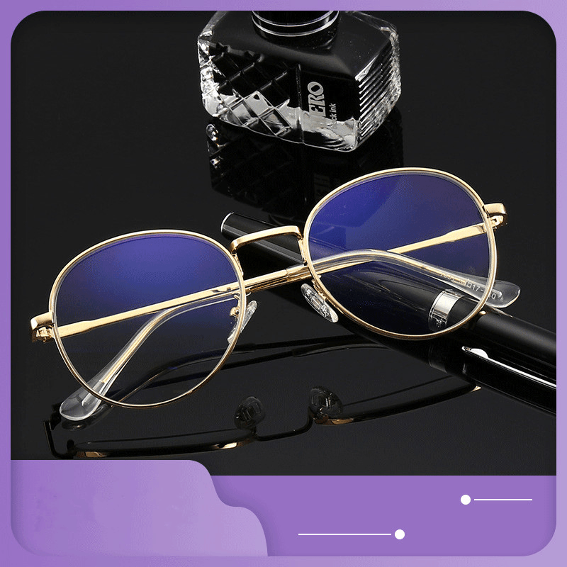 New Glasses Bauhinia Metal Women'S Fashion Young State Blue Light Proof Presbyopic Glasses - MRSLM