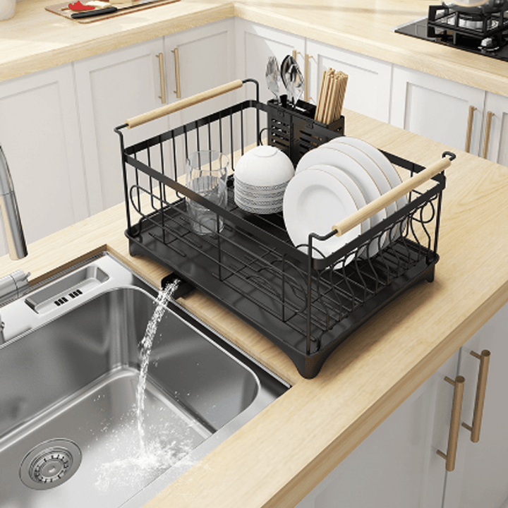 Stainless Steel Sink Dish Drying Rack Dish Cup Drainer Rack Kitchen Storage Shelf Rack Organizer Holder Drainer Shelf - MRSLM