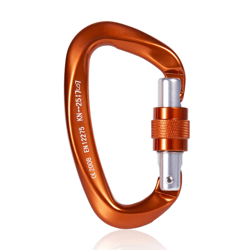 1Pc Aluminum D-Ring Carabiner 25KN Heavy Duty Climbing Hook Twist Lock Camping Climbing Travel - MRSLM