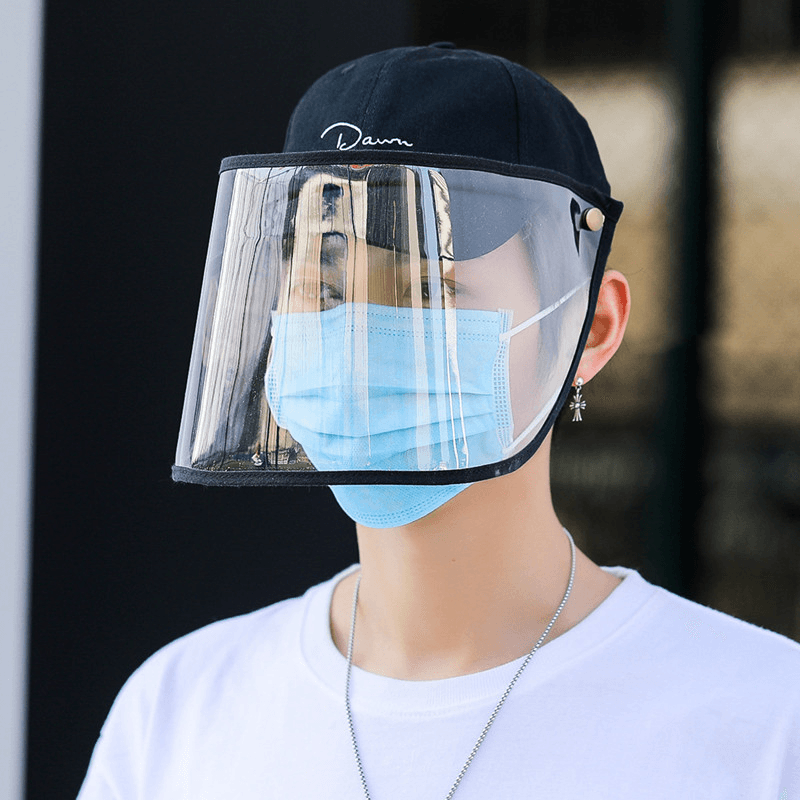 Anti-Fog Sun Hat Full Face Dust Cap Detachable Sun Visor Baseball Cap - MRSLM