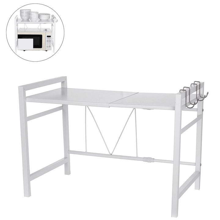 2 Layer Kitchen Microwave Oven Rack Adjustable Microwave Shelf Kitchen Storage Holder - MRSLM