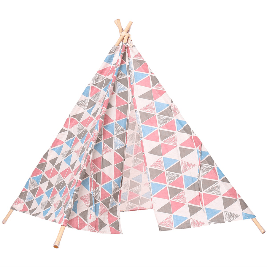 Large Cotton Linen Kids Play Tent Teepee Canvas Playhouse Indian Wigwam - MRSLM