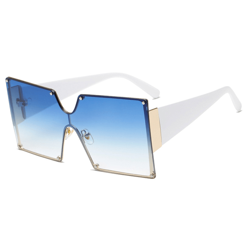 Fashion Metal Ladies Big Frame Rimless Sunglasses Sunglasses - MRSLM