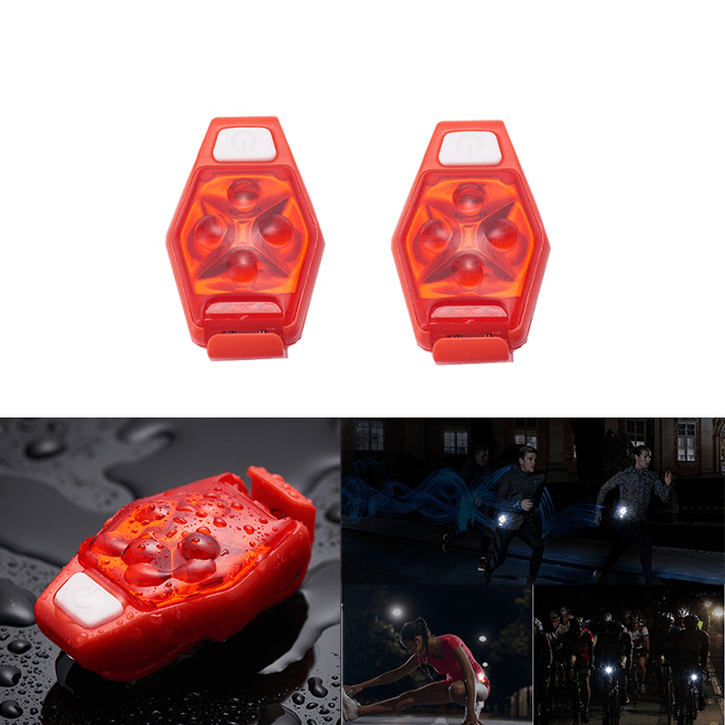 2Pcs XANES TL04 4 LED IPX4 3 Modes Outdoor Night Running Cycling Warning Light - MRSLM