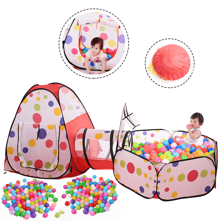 Foldable Baby Game House Tent for Kids Children Plastic Toy House Inflatable Game Tent Yard Ball Pool Chilren'S Crawl Tunnel - MRSLM