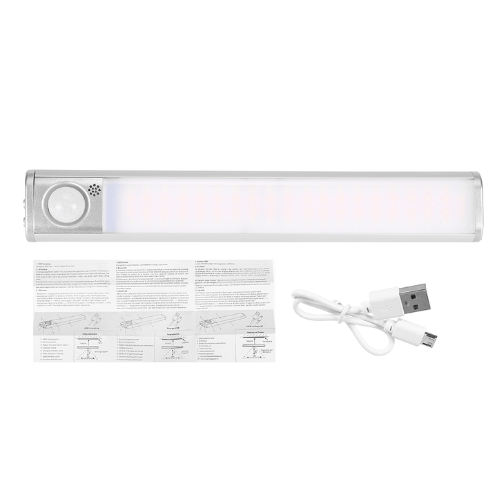 80/120/160 LED PIR Motion Sensor Cabinet Closet Light USB Rechargeable Kitchen Stairway - MRSLM