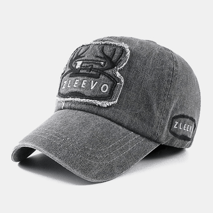 Men Cotton Soft Top Big Brim Embroidery Baseball Cap Casual Adjustable Breathable Fitted Cap - MRSLM
