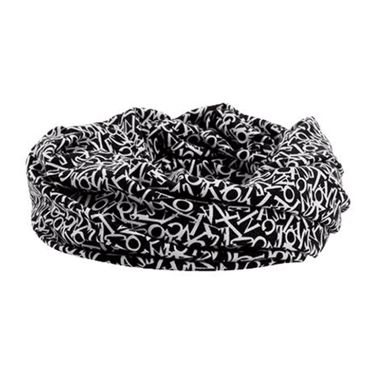 Unisex Cotton Beanie Multi-Purpose Letters Print Scarf Cap - MRSLM