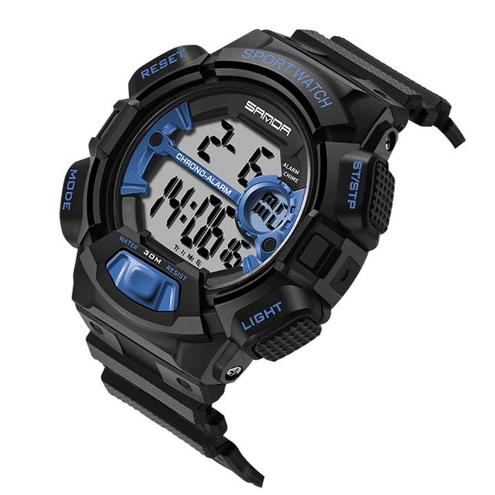 SANDA 319 Digital Watch Luminous Display Calendar Alarm Stopwatch Watch Outdoor Sport Watch - MRSLM