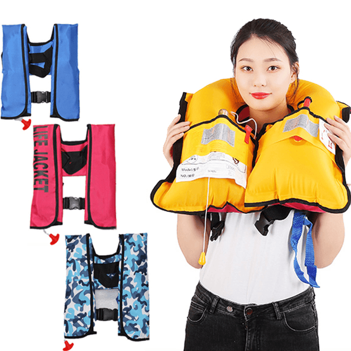 Automatic Inflatable Life Jacket Outdoor Portable Life Vest Adult for Water Boating Survival Life Vest Swimming Survival - MRSLM