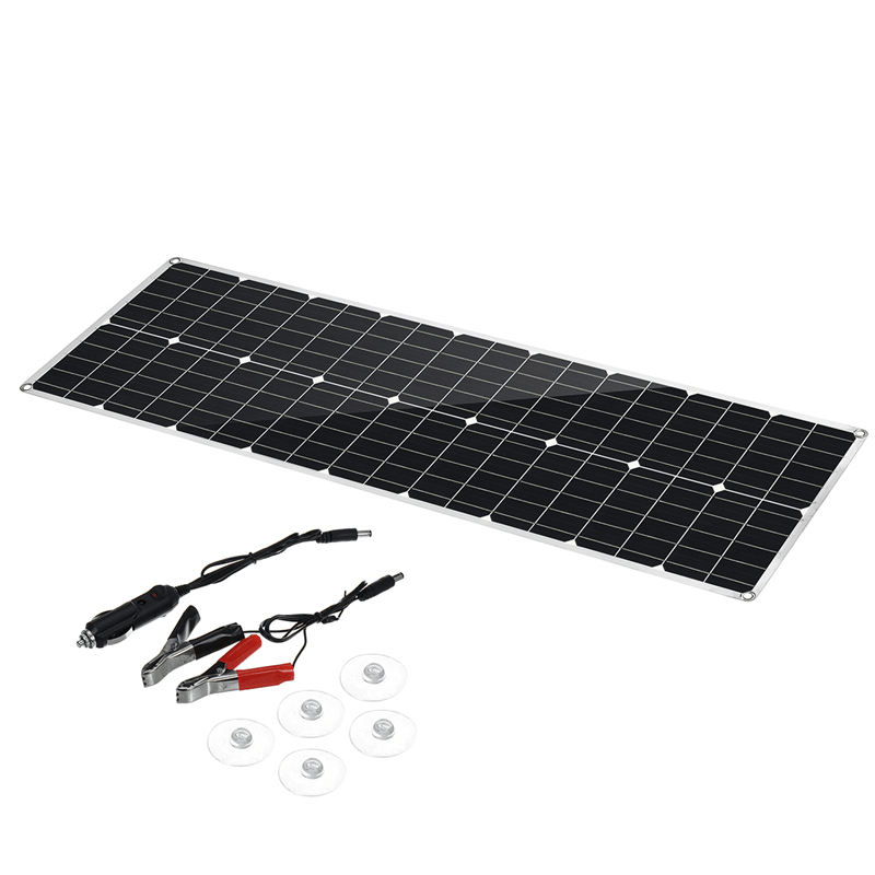 80W PET Flexible Dual USB Solar Panel DC Output Battery Charger Roof Boat Car - MRSLM