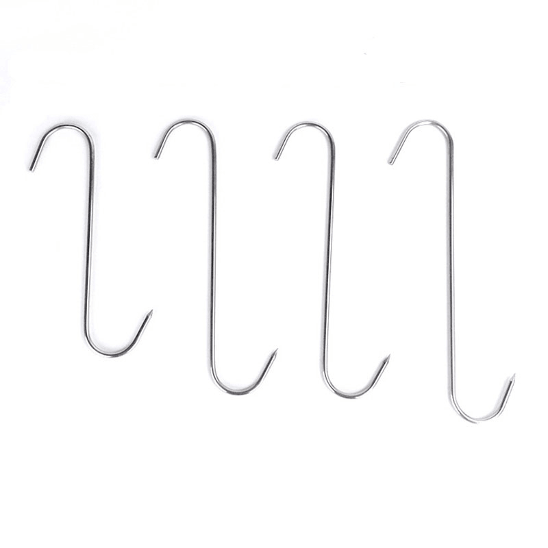 Honana 10Pcs / Lot Stainless Steel round S Shaped Hook Kitchen Beef Chicken BBQ Sticks Needle - MRSLM