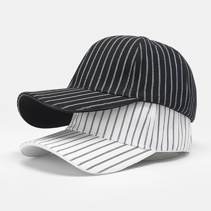 Men Striped Baseball Cap Simple Wild Sunshade Sunscreen Relaxed Adjustable Cap - MRSLM