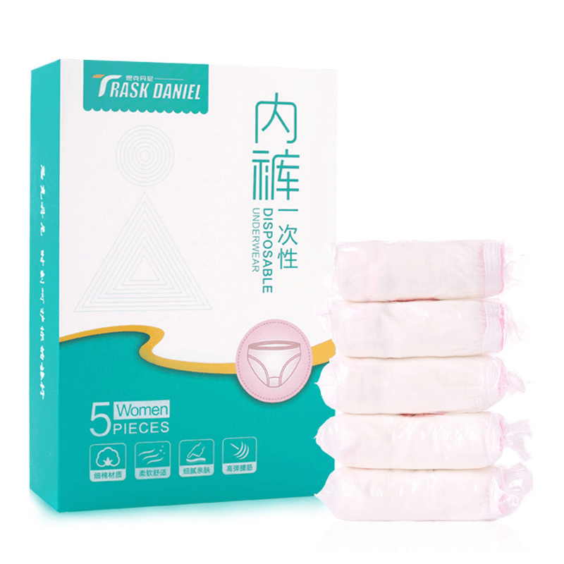 Ipree® 5Pcs/Set Pure Cotton Travel Portable Disposable Underwear Men Women - MRSLM