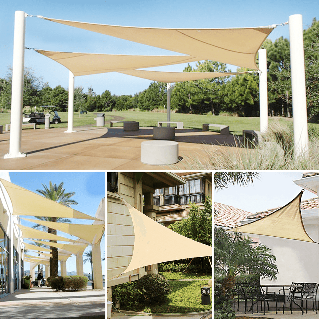 11.8X11.8X11.8 Ft Sun Shade Triangle UV Block Canopy for Outdoor Facility Garden Sun Shelters - MRSLM