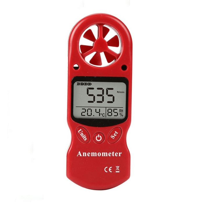 KT-300 Mini Multipurpose Anemometer Digital Anemometer LCD Wind Speed Temperature Humidity 3 in 1 Wind Speed Meter with Calibration Function - MRSLM