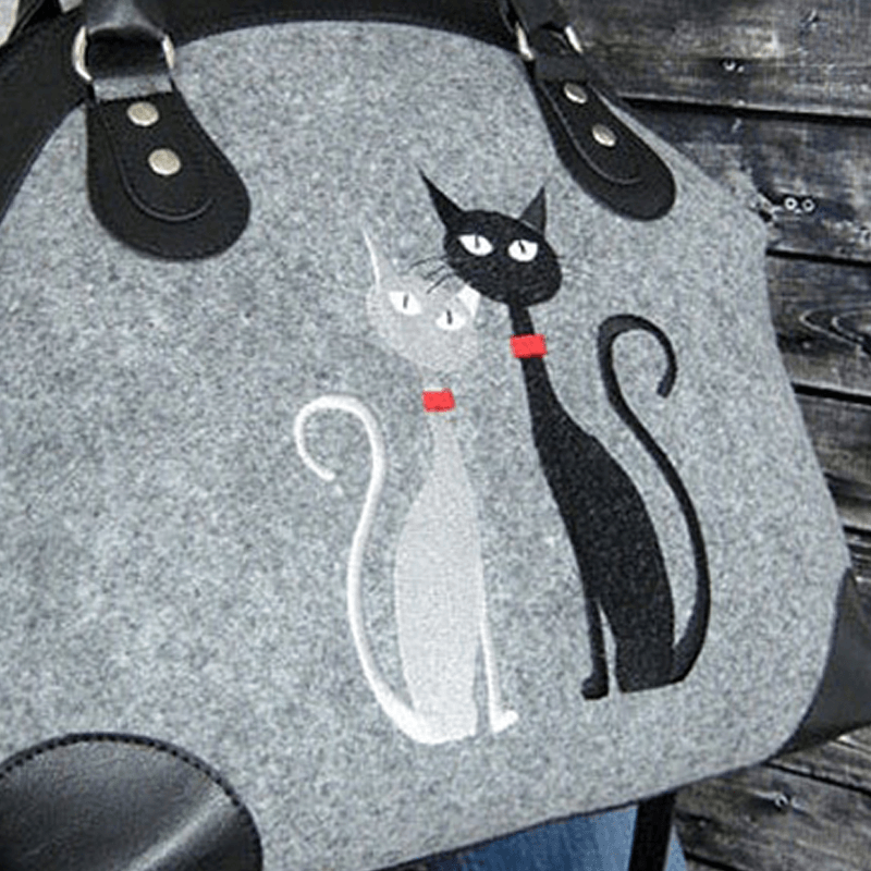 Women Crossbody Bag Cat Pattern Handbag Shoulder Bag - MRSLM