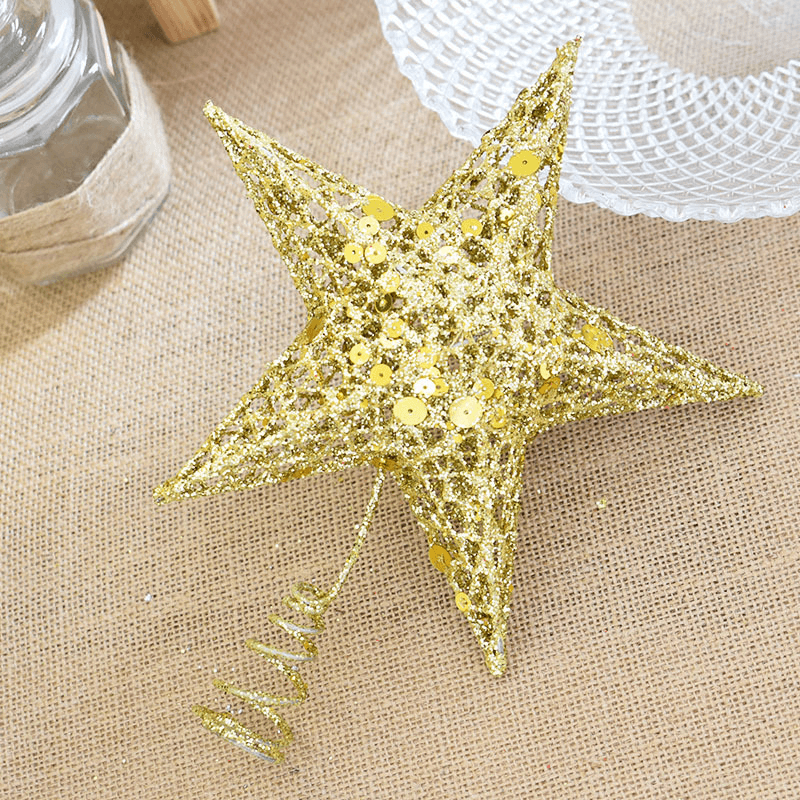 Christmas Tree Topper Star Plastic Christmas Star Tree Topper for Christmas Table Decor Colorful Craft DIY Accessories - MRSLM