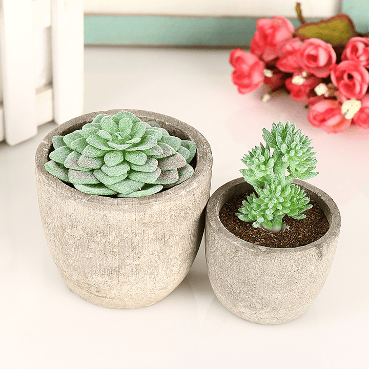 11Pcs/Set Artificial Succulent Flower Floral Plants Home Garden DIY Landscape Decorations - MRSLM