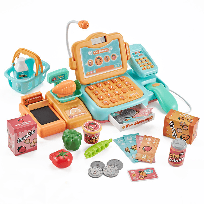 Simulation Supermarket Cash Register Set Toy Puzzle Multifunctional Cash Register - MRSLM