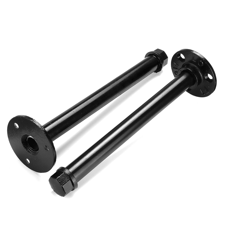 2Pcs DIY Pipe Shelf 16/20/24Cm Black Shelf Bracket Wall Home Clothes Hanger - MRSLM