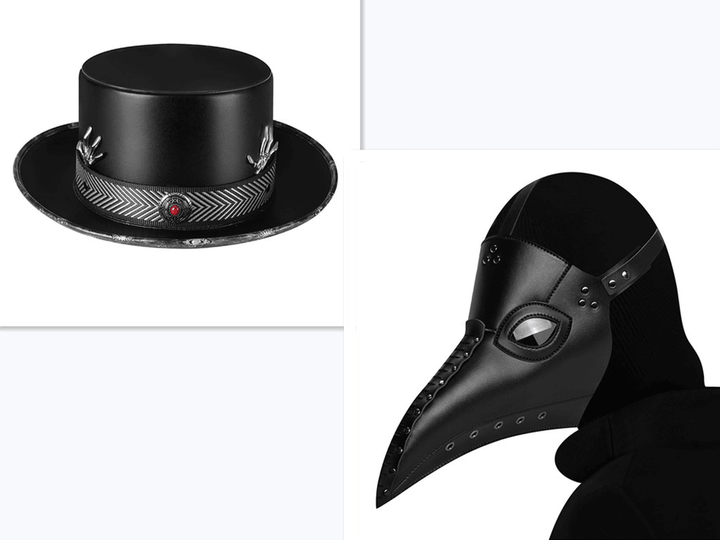 Halloween Plague Doctor Dome Magic Hat Gentleman Top Hat - MRSLM