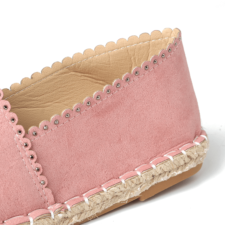 Women Casual Comfy Breathable Espadrille Flat Slip on Flats - MRSLM