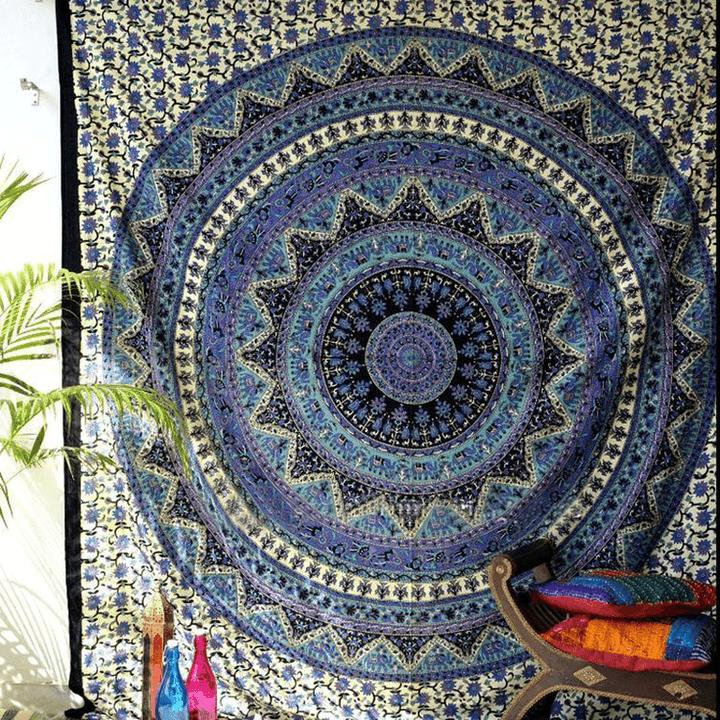 Honana WX-99 New 150X210Cm Bohemian Style Polyester Fiber Beach Towel Mat Tapestry Mandala Rectangle Bed Sheet - MRSLM