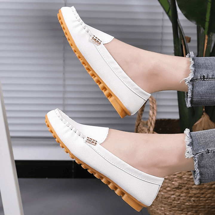 Women Stricing Non Slip Soft Sole Casual Slip on Loafers - MRSLM