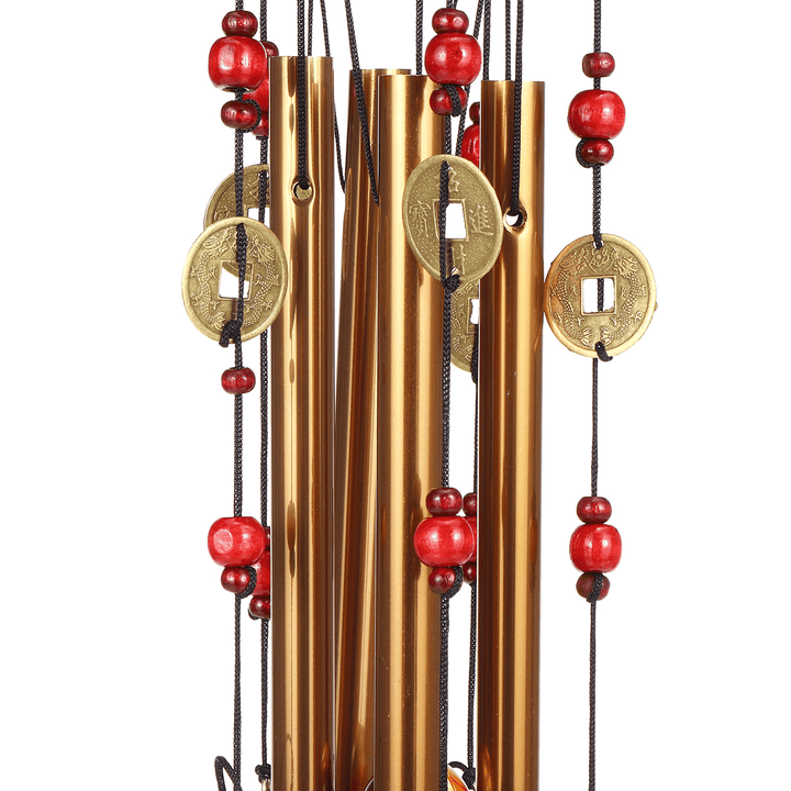 Solid Wood Bronze Wind Chimes Hanging Ornament Yard Garden Decor Gift - MRSLM