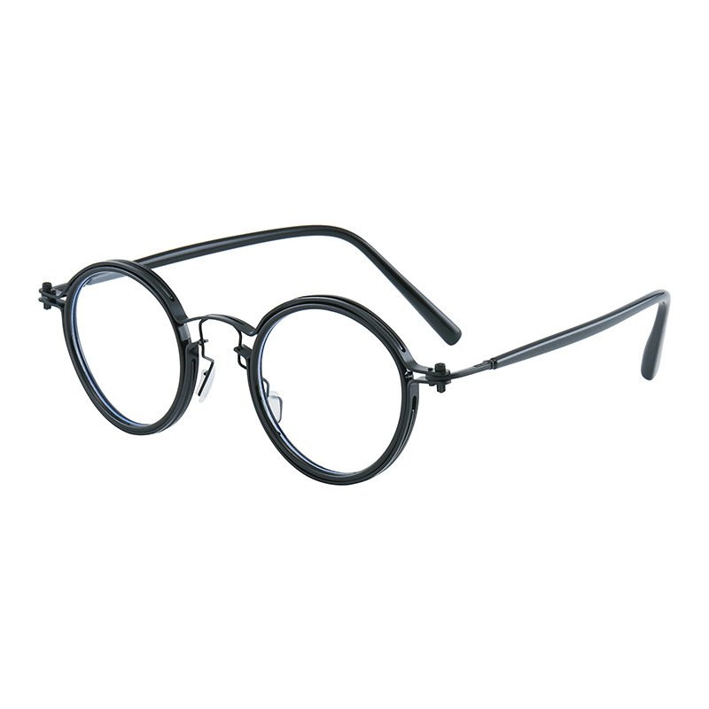 Round Frame Myopia Retro Plain Mirror - MRSLM