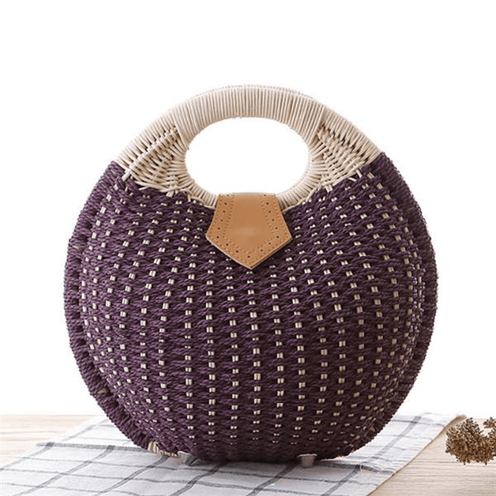 Women Tote Handbag Summer Beach Bag Straw Bag Rattan Bag Handbag - MRSLM