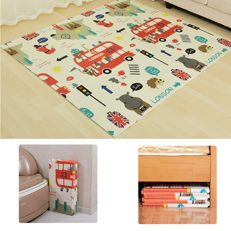 Baby Foldable Floor Play Mat Rug Games Toys Carpet Waterproof Anti-Skid Floor Mat - MRSLM