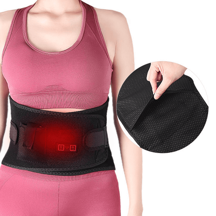 Adjustable Waist Support Belt 3 Modes Heating Back Massage Band Lumbar Brace - MRSLM