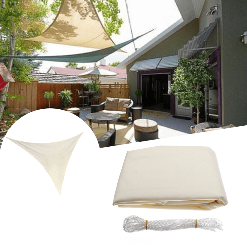 2.4X2.4X2.4M Triangle Sun Shade Sail Canopy Patio Garden Awning UV Block Top Shelter Beige - MRSLM